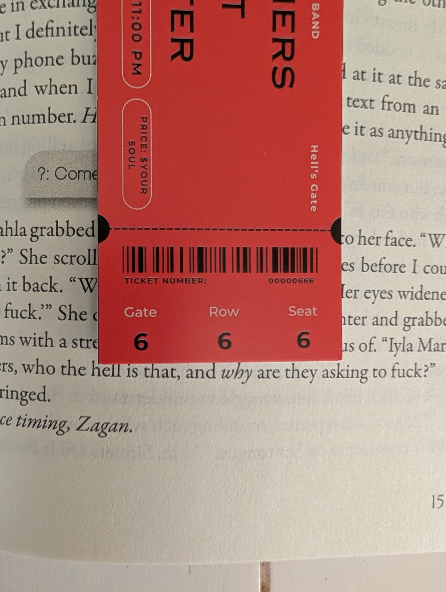 Merch (SDIB) - Bookmark - concert ticket